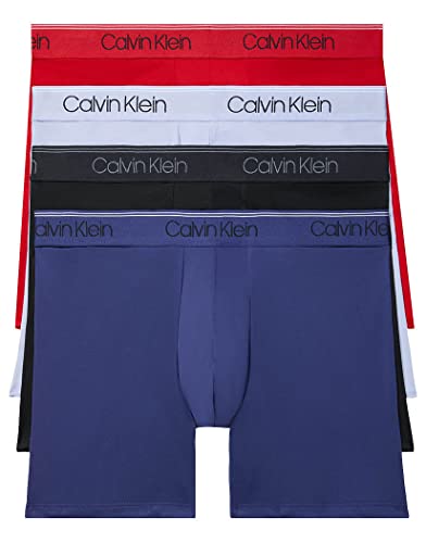 Calvin Klein Micro Stretch Boxer Brief 4-Pack Black Bodies/Rustic Red/Prepster Blue/Black/Soft Grape L (36