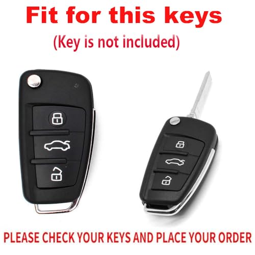 Coque de clé métallique pour Audi A1 A3 A4 Q2 boîtier de télécommande 3 boutons blanc