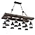 A Million Retro Farmhouse Wood Chandelier, 8-Light Industrial Chandelier Light Fixture with Seeded Glass Shades, 38" Rectangle Pendant Chandeliers for Dining Room, Kitchen Island