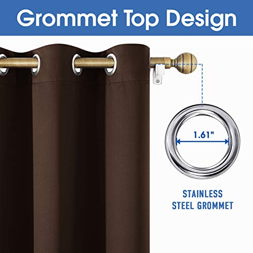 Homeideas 2 Panels Chocolate Outdoor Curtains For Patio Waterproof, 52 X 108 Inch Blackout Outdoor Curtains, Thermal Insulated Brown Outdoor Patio Curtains For Porch/Pergola/Yard/Sliding Door/Arbor #TOP3