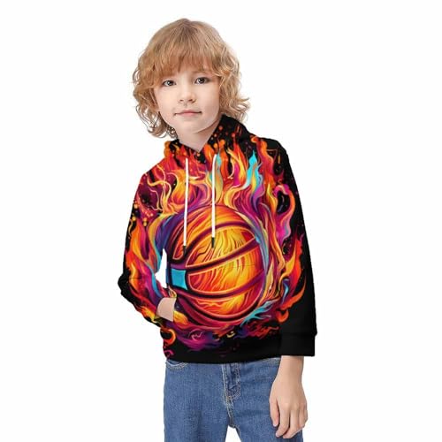 Hoodie basket-ball enfants avec style imprimé 3D idéal pour le collège - 3