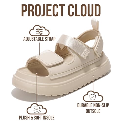 Image of Project Cloud Platform Sandals For Women 2026 - Ultra Soft Insole Slip Resistant Womens Sandals Vacation Outfits for Women - Women's Beach Shoes (Goldie)