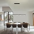 Yenigy 39 Inch Black Chandelier Linear with Clear Glass Shade, 5-LED Lights Modern Farmhouse Ceiling Pendant Hanging Light Fixture Over Table, for Dining Room, Kitchen Island