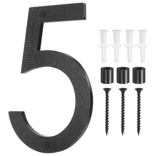 Numéros de maison flottants ABS noir 20,3 cm style architectural