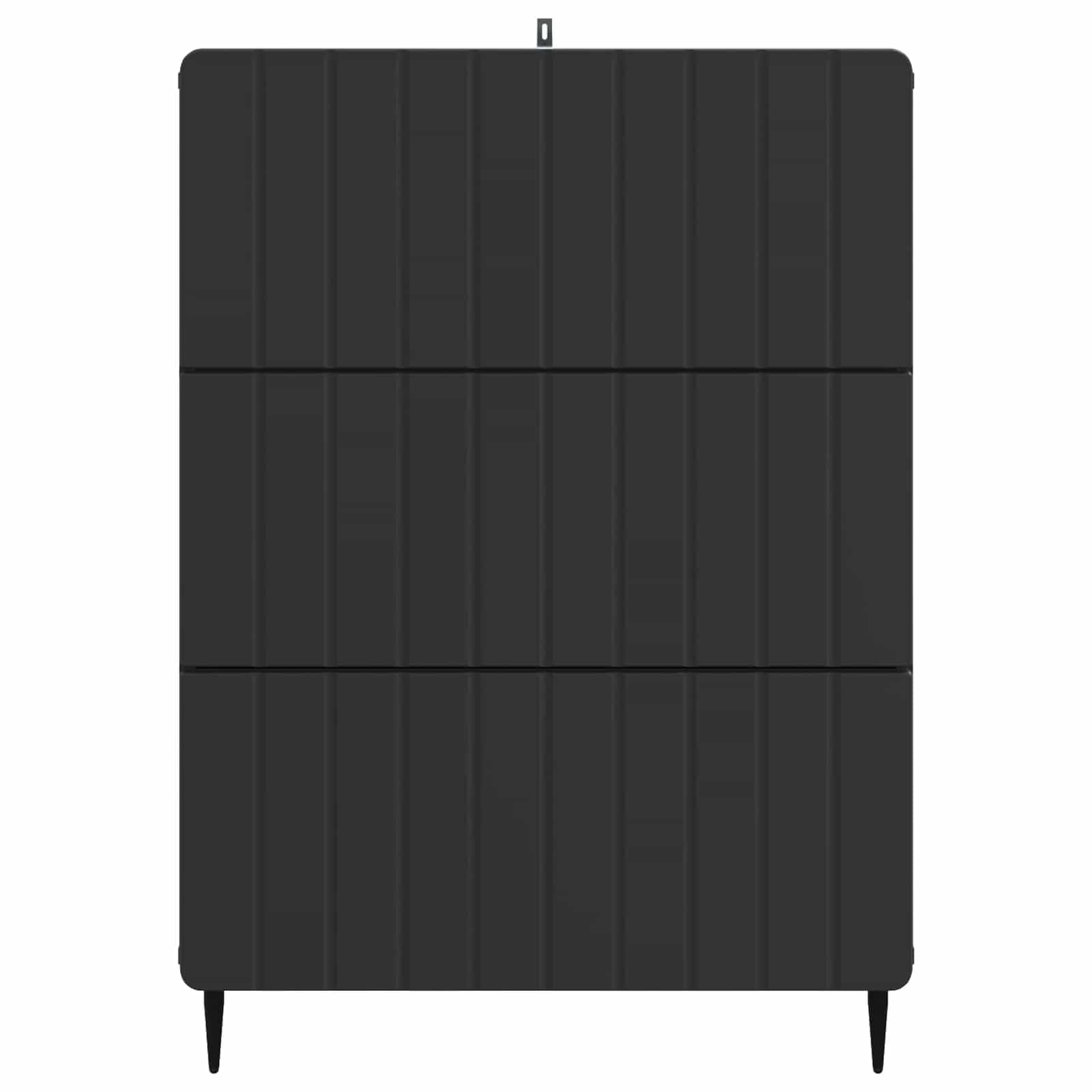 Armario con cajones negro 66 x 34,5 x 92 cm, material de madera, 3 cajones, armario de almacenamiento para oficina, dormitorio y pasillo, compacto para ordenar y espacio de almacenamiento