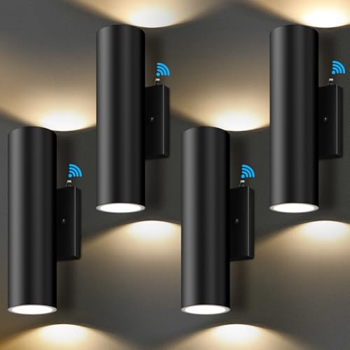 4-Pack Dusk to Dawn Outdoor Wall Lights, 12W 2700K Up...