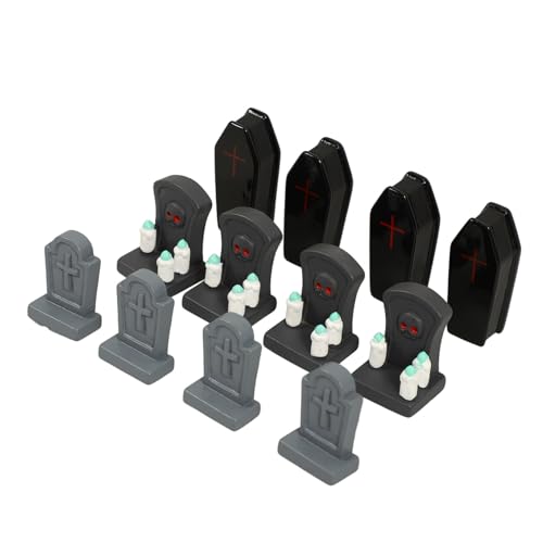 TOGEVAL Decoración Halloween Lápidas de Resina Realistas Mini Ataúd Tumba para Casa Encantada Jardín Fiesta Temática Macabra
