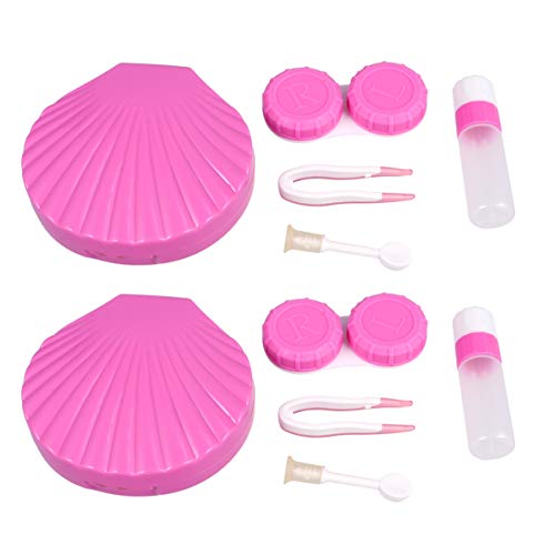 HEALLILY 2 Pack Contact Lens Case Box Holder Container Contact Lense Nursing Box Convenient for Hotel Travel Trip Outdoor Use (Random Color)