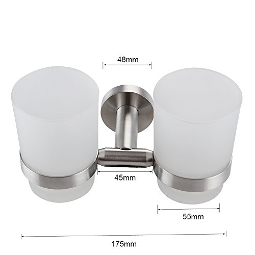Xvl Wall-Mounted Toothbrush Holder Double Holder, Brushed G1005 #TOP4