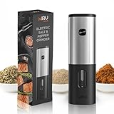 MIRU Elektrische Salz- und Pfeffermühle, Batterie im Lieferumfang enthalten, automatische...