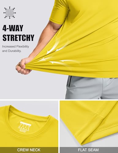 Image of MAGCOMSEN Men's Short Sleeve T-Shirt Quick Dry UPF 50+ Athletic Running Workout Fishing Top Tee Performance Shirts