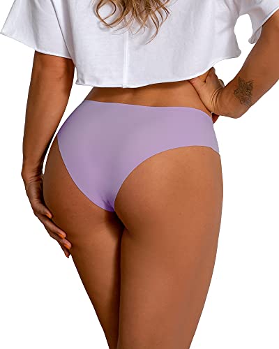 Image of DEANGELMON Seamless Underwear for Women No Show Bikini Panties Comfortable Stretch Invisible Ladies Hipster Briefs