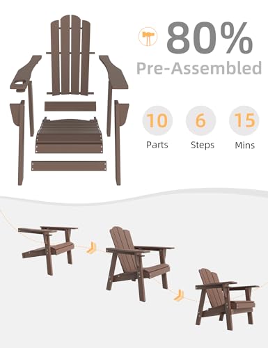Adirondack-Chair-Durable-HDPE-Poly-Lumber-All-Weather-Resistant-Oversized-Balcony-Porch-Patio-Outdoor-Chair-for-Lawn-Backyard-Deck-Garden-Camping-Easy-Installation-Teak