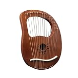 Arpa portátil madera caoba, lira 19 cuerdas, instrumento musical con afinador para amantes la música clásica y principiantes (color: hexagrama B)
