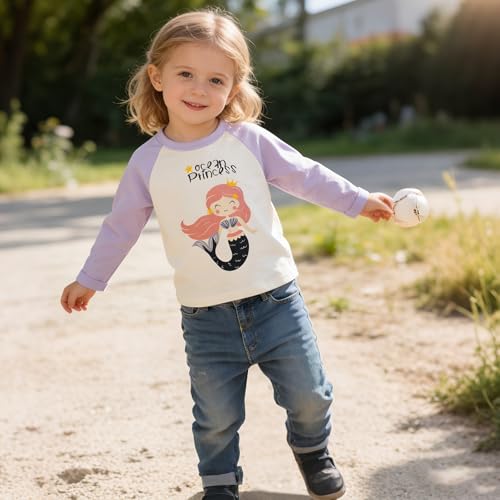 Image of 100% Cotton Girls T-Shirt 2-Pack Cute Tops Casual Soft Printed Toddlers Tees Layering 18Months-8Years