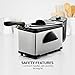 OVENTE Electric Deep Fryer 2 Liter Capacity, 1500 Watt Lid with Viewing Window and Odor Filter, Adjustable Temperature, Removable Frying Basket and Easy to Clean Stainless Steel Body, Silver FDM2201BR
