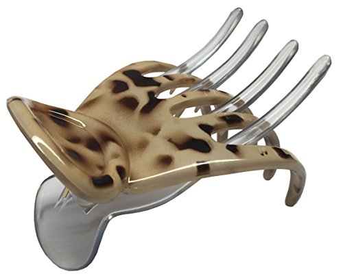 Parcelona Medium Basic Celluloid Secure Grip Side Hair Claw Clip Clamp Beige