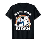 Unicorn Ridin' With Biden Funny Joe Biden T-Shirt
