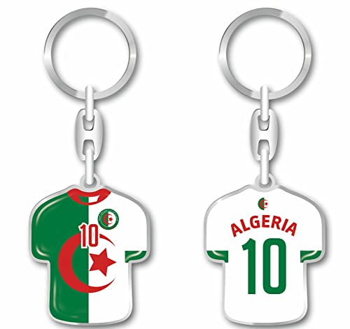 daged Llavero de Argelia con diseño de camiseta con revestimiento de resina, efecto 3D + adhesivo práctico – TR, multicolor, 90 mm