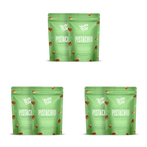 Image of Yogabar Premium Pista 1kg(500g x Pack of 6)|Roasted Salted Pista|Crunchy Pistachios|Tasty & Healthy Nuts |Rich in Protein,Fibre,Gluten Free & Low Calories|Healthy Snacks|