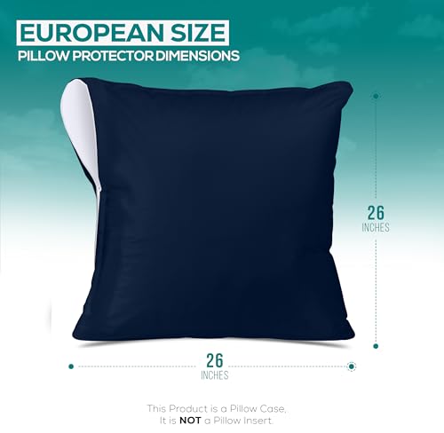 Image of Utopia Bedding 2 Pack Waterproof Throw Pillow Protectors with Zipper 26 x 26 Inches (Navy), Bed Bug Proof Pillow Case Covers, Moisture Wicking Pillow Encasements