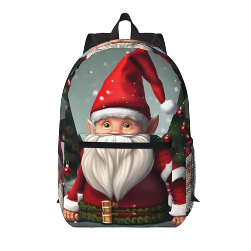 Sac à dos quotidien avec imprimé nain de Noël pour vos trajets urbains et weekend de vacances