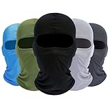 ROXUN Balaclava Ski Mask, 5 Pack Neck Gaiter Motorcycle Scarf Summer Cooling UV Protector for Men/Women Black+Dark Gray+Light Gray+Army Green+Light Blue