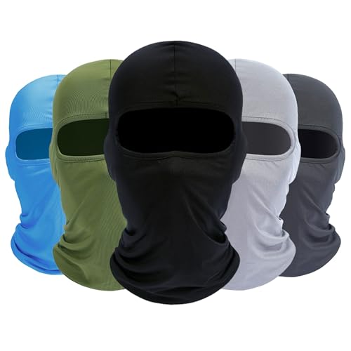 Image of ROXUN Balaclava Ski Mask, 5 Pack Neck Gaiter Motorcycle Summer Cooling | UV Protection Shiesty, Windproof Scarf for Men /Women, Face Mask, Versatile Use
