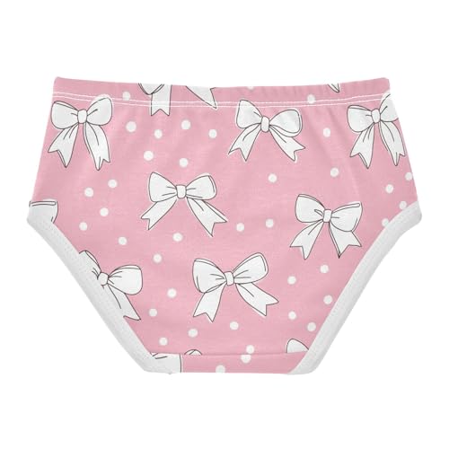 Wusikd Cute Bows Girls' Underwear Cotton Polka Dots Pink Girls Briefs Soft Toddler Underwear 2T2