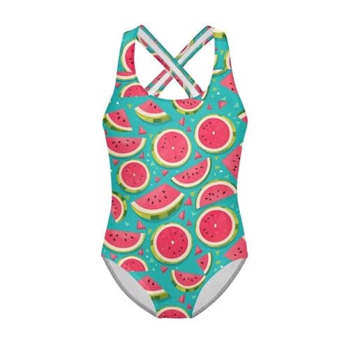 Image of Girls One Piece Swimsuit Teens Cross Back Summer Beach Wear for 5-14Y