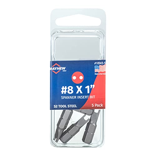 Mayhew Tools 18943-5 USA Spanner Insert Bit, #8 x 1", 5-Pack