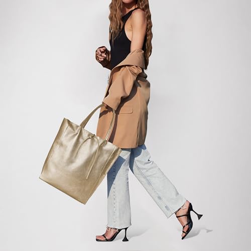 Bolso Tote de Cuero Italiano para Mujer, Grande miniatura 2