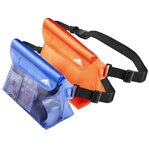 Image of HEETA 2 /3 /4 Pack Waterproof Pouch with Waist Strap, Screen Touchable Dry Bag with Adjustable Belt for Phone Valuables for Kayaking, Swimming, Snorkeling, Boating, Fishing, Surfing & Beach