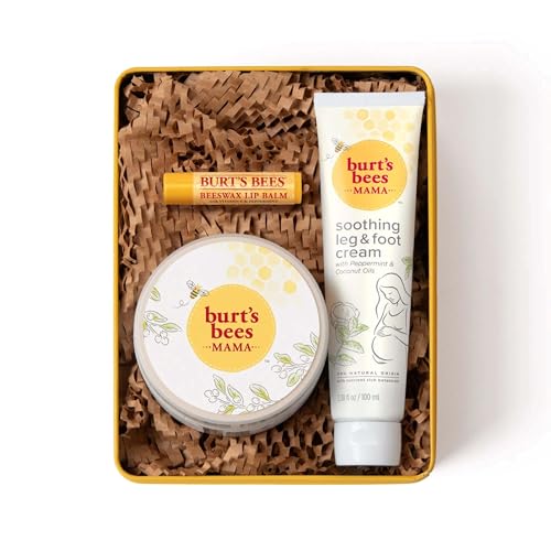 Burt’s Bees Mama Gift Set, Includes Lip Balm, Leg and Foot Cream, and Belly Butter, Natural Origin...