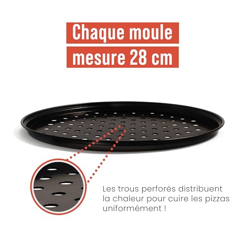 Assiette Pizza Inox Four Chef Pomodoro - Ustensiles de Cuisson avec Support Multi-Plaques