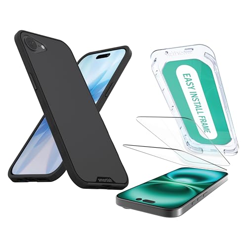 Image of Smartish iPhone 17e /16e Case - Gripmunk Magnetic Slim Case [Lightweight + Protective] Thin Grip Cover with Microfiber Lining for Apple iPhone 17e /16e - Black Tie Affair
