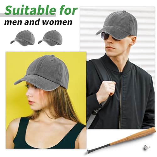 Image of Bonuci 24 /50 Pack Vintage Baseball Hat Bulk Washed Baseball Cap Adjustable Cotton Golf Hats for Men Women Sports