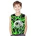 OOTBIN Boys Tank Tops Tie Dye Shirt Kids Sleeveless T Shirts Neon Green Soccer Tees for 11-12 Years Girls