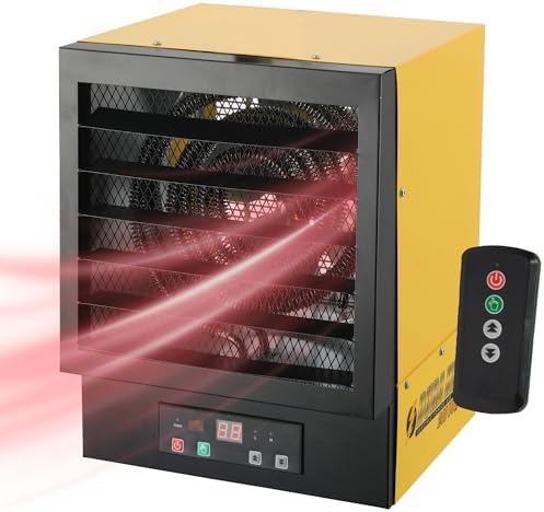 Dura Heat EWH5510 Electric Forced Air Heater with Remote Control 17,060 Btu, Yellow, Large