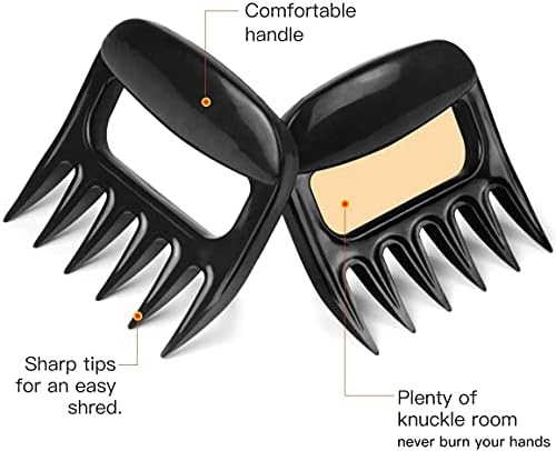 BLBK 2 Pcs BBQ Bear Claws for Pulled Pork, Full Solid BBQ Meat Shredder Claws Shredding Forks BBQ Claws for Barbecue, Smoker, Grill by Mountain