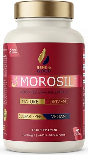 MOROSIL™ Gene & Good® – Orange Rouge Moro 400 mg/jour (1 gélule) – Silhouette & Contrôle du Poids – Taille & Hanches – 90 Gélules Vegan Sans Sucre – 3 Mois Supply – Fabriqué dans l’UE