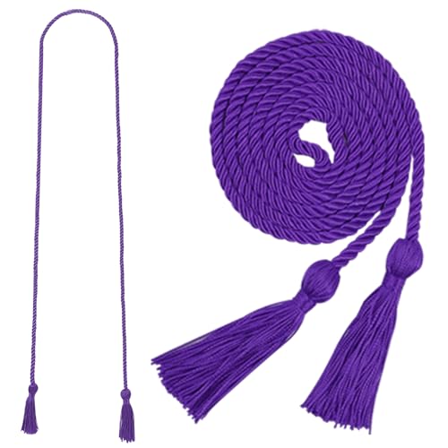 Graduation Honor Cord 68 Grad Braided Honor Cords with Tassel Honor Rope Grad Cords for Graduation Students Bachelor Master Doctoral Gown Grad Decor (Purple)