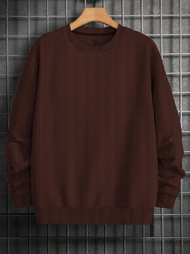 Image of KAJARU Men's Polyster Lycra Regular Fit T-Shirt with Full Sleeve Round Crew Neck Standard Length and Classic Style