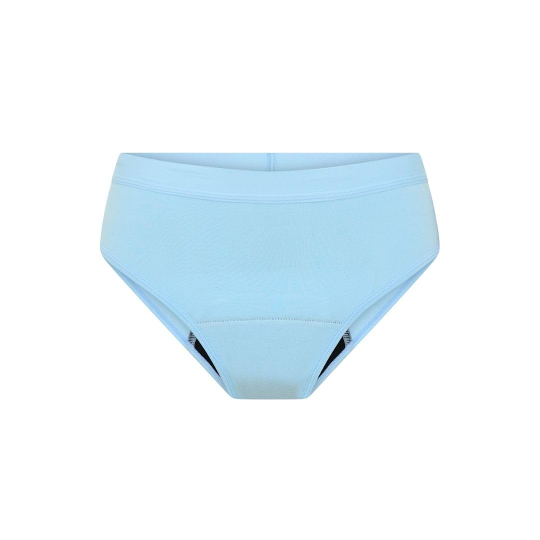 Modibodi Period Underwear for Teenagers - Hipster Boyleg Shorts - Moderate 30 ml Absorbency Berry Blue Sorbet Y12-14