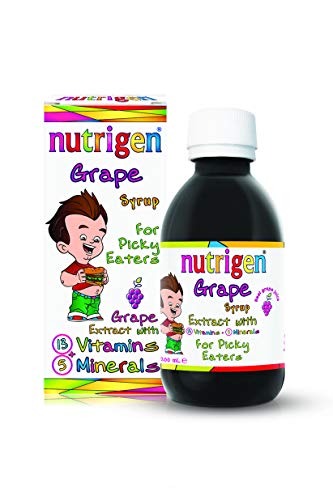 Nutrigen Grape Syrup in Real Grape Juice Packed with Vitamins and Minerals and Grape Extract. Helps Growth and Development and Weight Management of picky Eater Children 200 mL