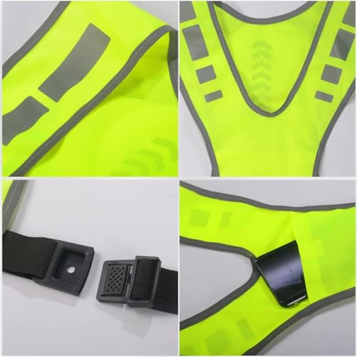 Nokwocy Reflektierende Weste, Reflektierende Laufweste mit Tasche für Damen, Herren & Kinder – Sicherheitsweste für Nacht-Radfahren, Laufen, Gehen & Joggen (1PC)