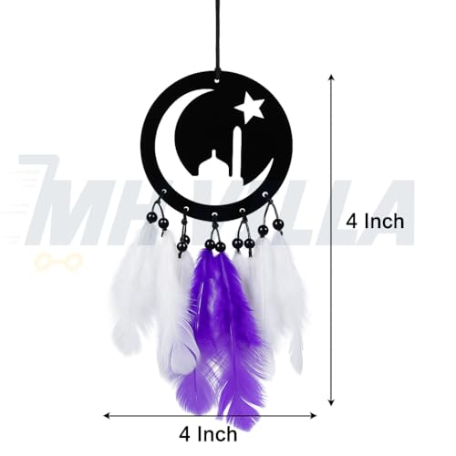 Image of Car Hanging Accessories: Radha Krishna Spiritual Acrylic Decor for Car, Home and Office Desk Decor Accessories (Chand Tara)