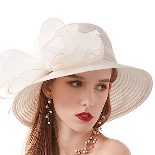 Sombrero Derby para Mujer con Lazo y Organza miniatura 3