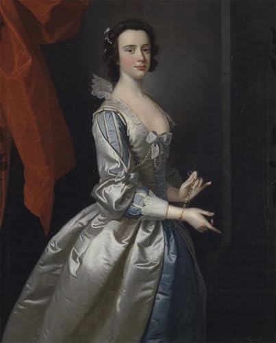 Tableau portrait de femme Elizabeth Aislabie par Hudson en toile 60x90cm SERENDIPITP