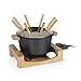 Princess Fonduta Pure Nera, Capacità 1,5 L, Adatto fino a 8 persone, 8 forchette inclusi, Supporto in bambù, rivestimento antiaderente, Facile da pulire, 173025 immagine
